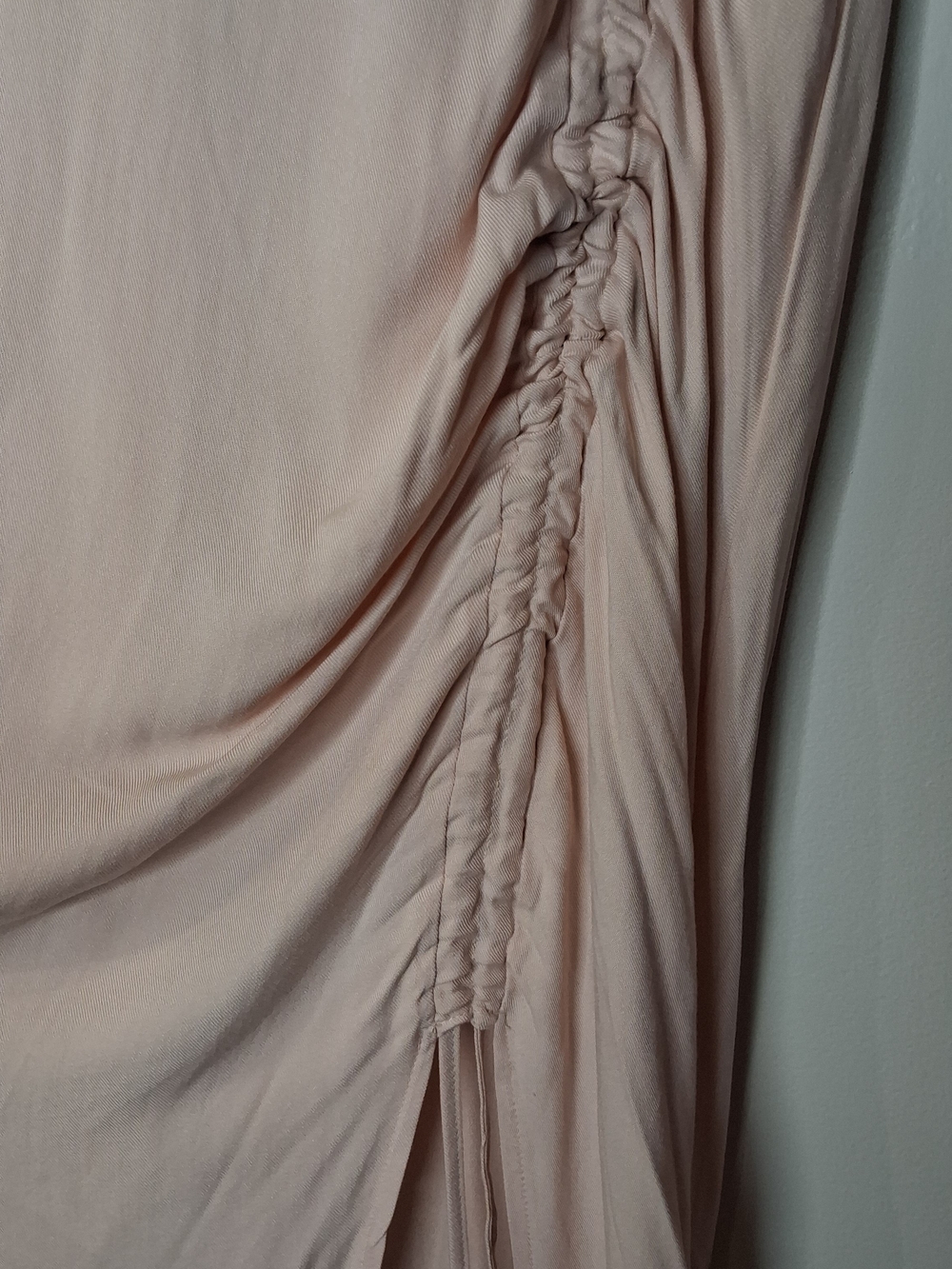 ASOS Blush Pink Ruched Draped Maxi Skirt NWT US 4 - Picture 2 of 8